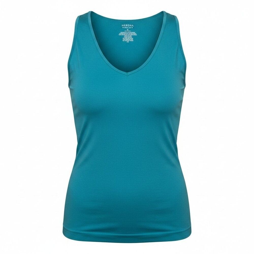 Merona Seamless V-Neck Tank Top Teal Blue Size Medium NWT